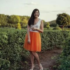 Orange Tulle Knee Length Skirt - 14/16