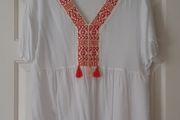White summer top with pretty embroidery