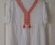 White summer top with pretty embroidery