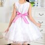 New White/Pink Rose Floral Princess Birthday Wedding Flower Girl Dress Sz 10-11yrs Image 2