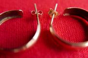 Vintage 9K Gold 375  Shiny Open End Round Hoop Earrings 1,32g
