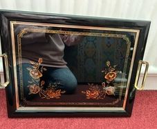Japanese rose serving tray