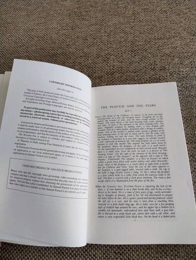 The Plough and the Stars by Sean O Casey in very good condition with some underlining on three lines FREE STANDARD POSTAGE INCLUDED