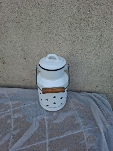 By post only 23cm enamel milk churn can