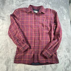 Hoggs Of Fife Micro Fleece Lined Check Shirt In Bramble Red Medium - Size Small