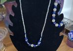 Glittery Beaded Necklace, Bracelet and Earrings Set
