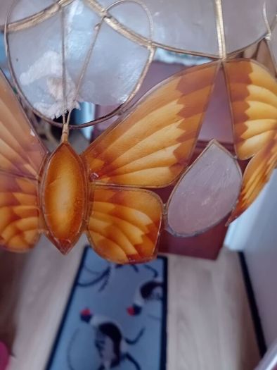 Vintage Capiz Shell hanging ceiling pendant shade