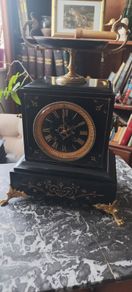 Antique french Mantel Clock working perfectly Beautiful  1800s