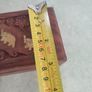Small Charming Hand Carved Rosewood Box Instracted W / Brass Elephants Used. Image 3