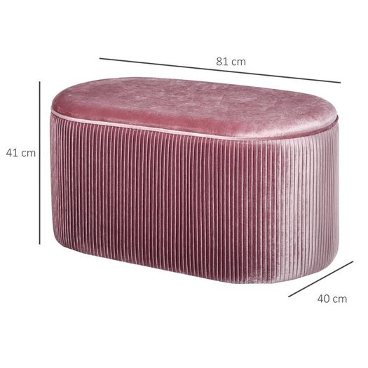 Rectangle Storage Ottoman Mid Century Modern Bench Stool Velvet Footrest