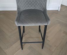 Jasper Grey Velvet Bar Stools x4