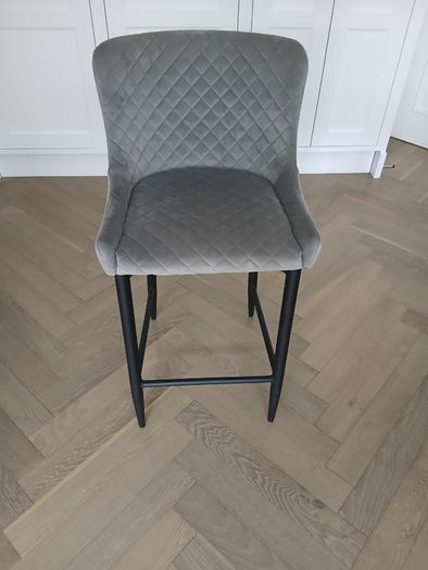 Jasper Grey Velvet Bar Stools x4