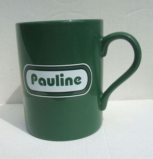 FAI EIRCOM (Football Association of Ireland) - personalised mug with name PAULINE (early 2000's). Pristine unused condition.