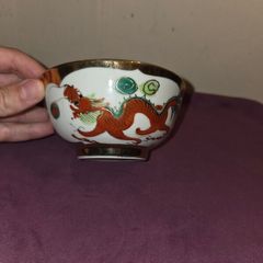 Vintage hand painted Chinese rice bowl