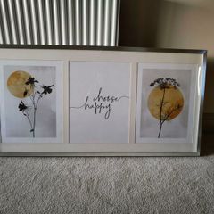 Set of 3 pictures with frame