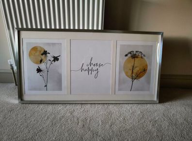 Set of 3 pictures with frame