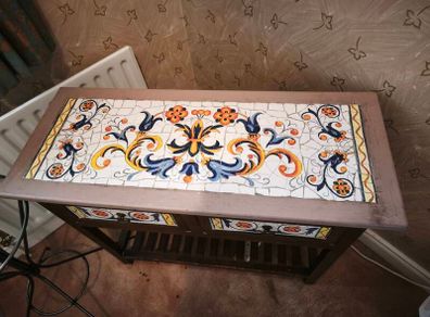 Vintage Hand-Painted Console Table