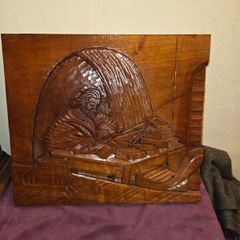 Solid Wooden carved wall hanging "Scholar"