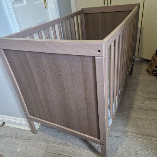 IKEA Wooden Baby Cot with Mattress