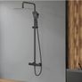 Milano Thermostatic Shower Mixer Set Matte Black, 300mm Square Overhead Rainfall Shower head, Handheld Shower 3 Spray Image 2