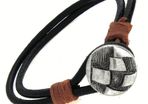 Mens Ethnic Tribal Leather Bracelet. Surf And Fashion Jewelry With Trendy Clasp