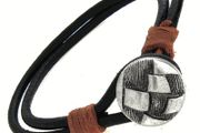 Mens Ethnic Tribal Leather Bracelet. Surf And Fashion Jewelry With Trendy Clasp