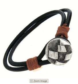Mens Ethnic Tribal Leather Bracelet. Surf And Fashion Jewelry With Trendy Clasp