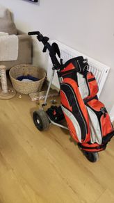 Confidence golf bag and powakaddy compact electric trolley
