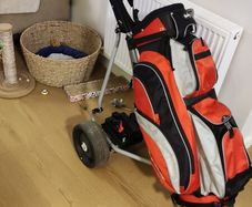 Confidence golf bag and powakaddy compact electric trolley