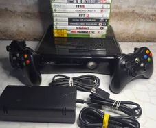 Xbox 360 Slim Black 250GB Console Tested Working Controller - 5 GAMES INC