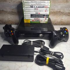 Xbox 360 Slim Black 250GB Console Tested Working Controller - 5 GAMES INC