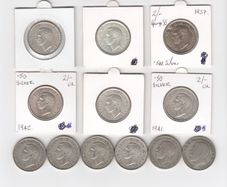 G.b. 12 X Two Shillings, 2/-, 12 X 50% Silver Coins ( No.446)