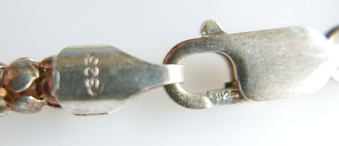 Vintage, Women's Sterling Silver 925 Bead Necklace. length 18,5" - 23,9g