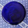 Neiman Marcus Vintage cobalt blue glass storage canister featuring an embossed fruit pattern Image 5