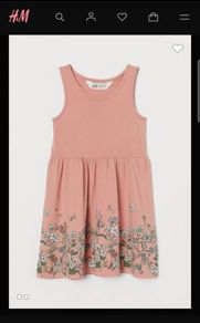 H&M Girls Patterned Jersey Summer Dress 4-6 Years