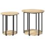 Side Table Set of 2, Sonoma Oak Wood and Metal Image 3