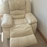 Cream Leather Sofa Image 5