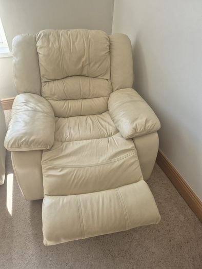Cream Leather Sofa