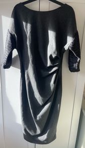 Aideen bodkin korba contrast charcoal grey dress