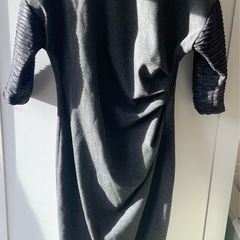 Aideen bodkin korba contrast charcoal grey dress