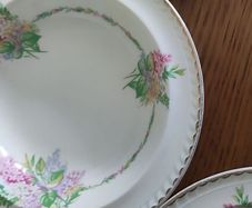 Vintage Portland Pottery Cobridge desert bowls Date Stamped 1956 Floral Scalloped