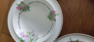 Vintage Portland Pottery Cobridge desert bowls Date Stamped 1956 Floral Scalloped