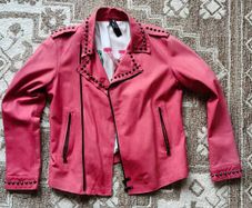 Vintage De Luxe - Fuchsia Leather Bomber Jacket