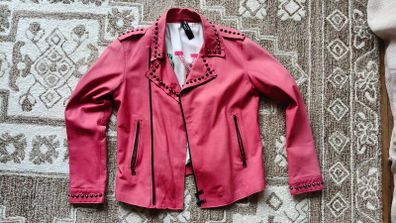 Vintage De Luxe - Fuchsia Leather Bomber Jacket
