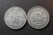Great Britain. George VI. 2 Silver Shillings (1939+1941)