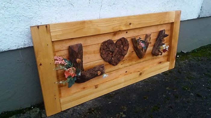 Rustic Driftwood LOVE Wood Art wall sign