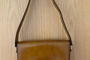 Vintage Micarl French Leather Shoulder Bag Tan Cognac
