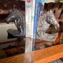 Set of 2 Textured Bronzed Metal Horse Head Bookends Image 5