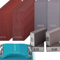Sand Paper 65PCs, Sandpaper for Wood, 80-600 Grit Sandpaper Assortment Kit with Sanding Block, Sand Sponges 40/80/120/160 Grit, Alumina Sand Paper for Wood, Metal Sanding, Paint Finishing (FREE POSTAGE)