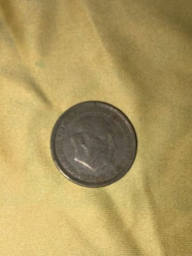 1957 Spain 5 Pesetas Coin - Francisco Franco (Damaged)